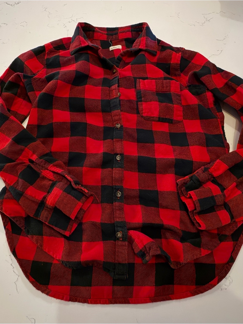 Red & Black Buffalo Plaid Button-Up Shirt